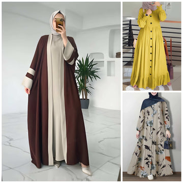 Pack of 3 Stylish Abaya l Premium Quality l All Sizes Available #1087