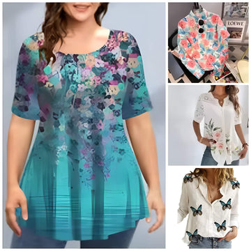 Pack of 4 Trendy Summer T-Shirts for Women – Floral & Graphic Prints | Breathable, Stylish, and Comfortable - 1035