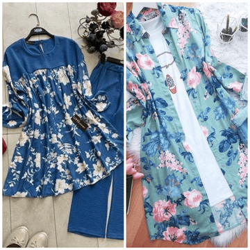 Chic Pack of 2 Women's Casual Summer Suit Set β Premium Stitched Kurti & Trousers | 50% Off Summer Sale | Item No. 986501