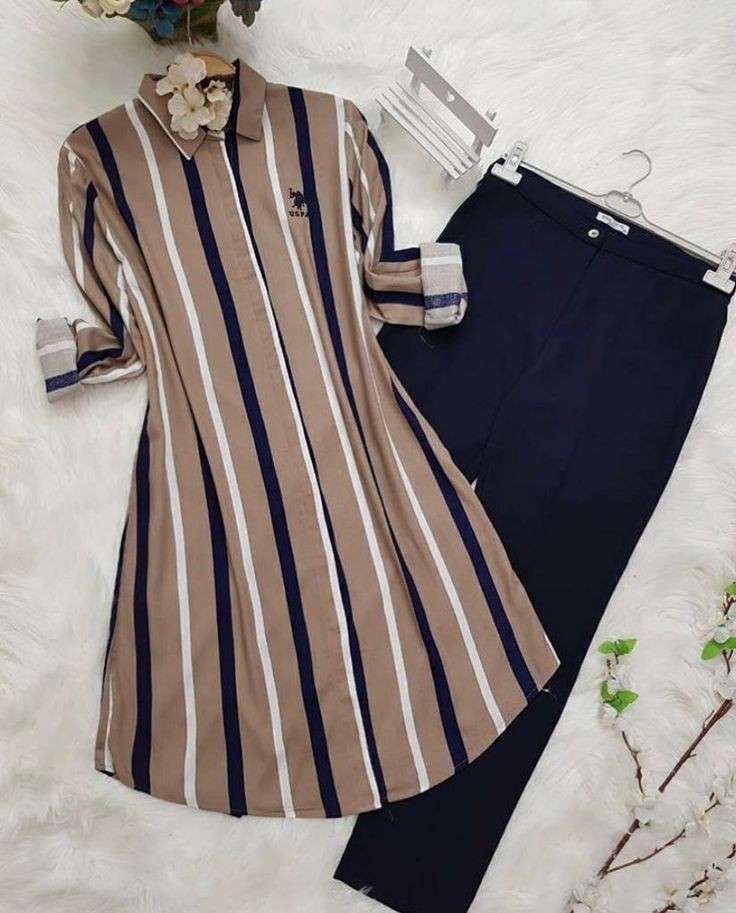 Chic Pack of 2 Women's Casual Summer Suit Set β Premium Stitched Kurti & Trousers | 50% Off Summer Sale | Item No. 986497