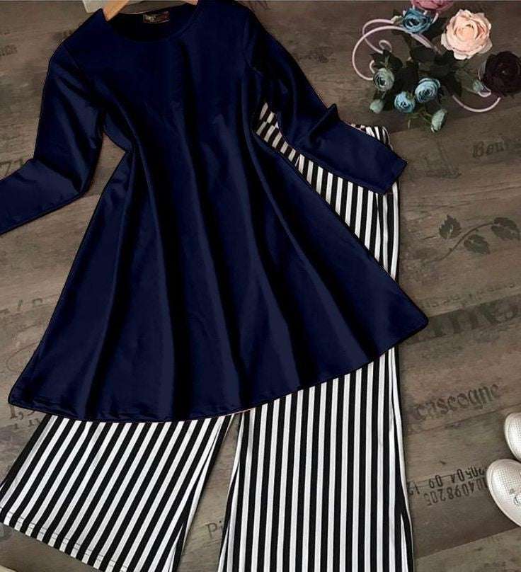 Chic Pack of 2 Women's Casual Summer Suit Set β Premium Stitched Kurti & Trousers | 50% Off Summer Sale | Item No. 986497