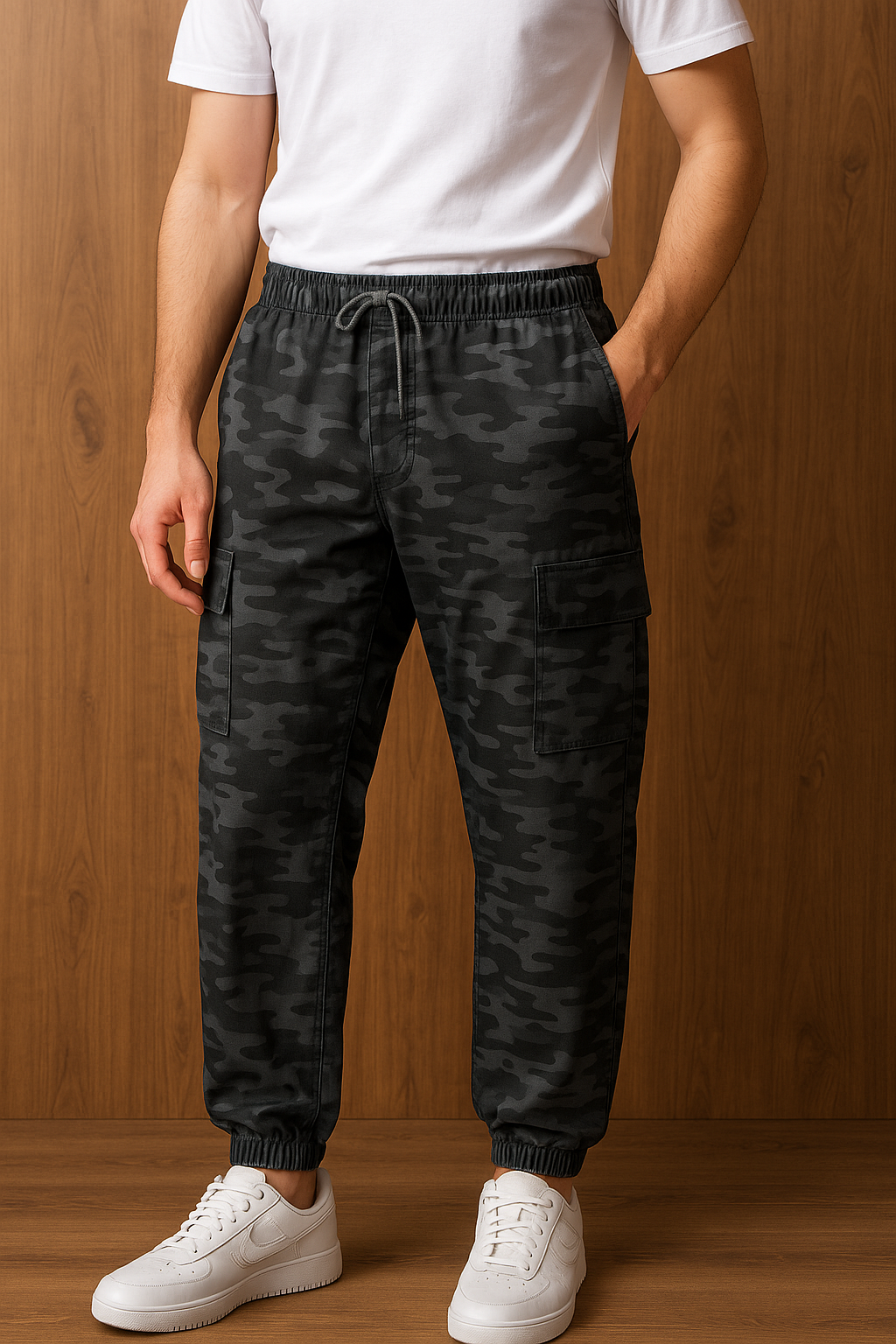 Men's New Cotton Camo Flap Four Pocket Cargo Pant / Trouser.