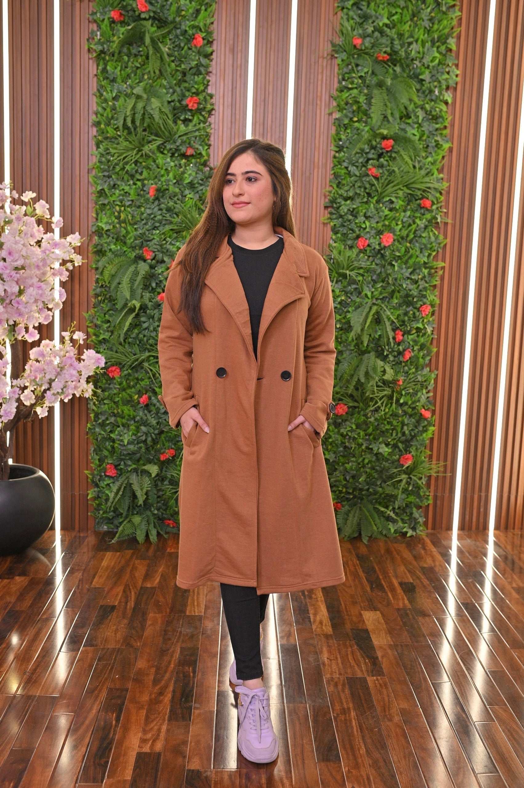 Long Fleece Coat For Women's 23