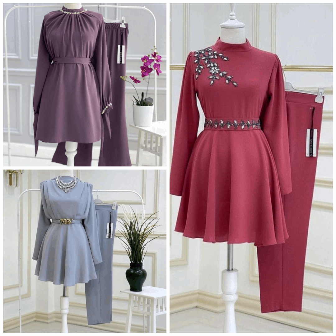 Pack of 3 Women's Casual Summer Suit Set Stylish,  Premium Stitched Kurti & Trousers l 40% OFF l 7634954