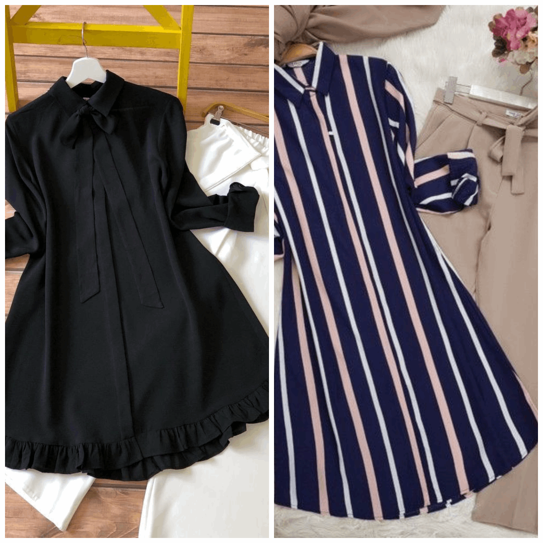 Chic Pack of 2 Women's Casual Summer Suit Set β Premium Stitched Kurti & Trousers | 50% Off Summer Sale | Item No. 986496