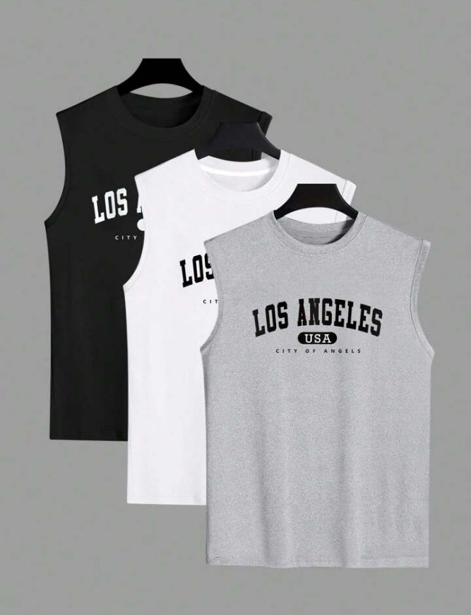 Men's New York Printed Sleeve Less Shirt.