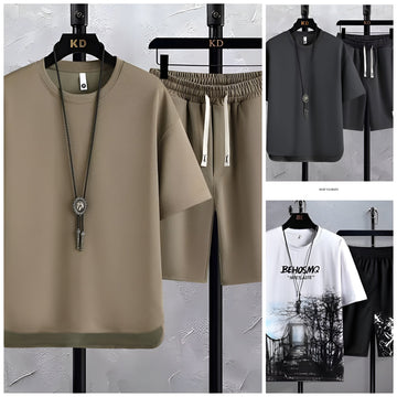 Pack of 3 Men's Summer Sports Suit Tracksuit - Short Sleeves T-Shirts 6529