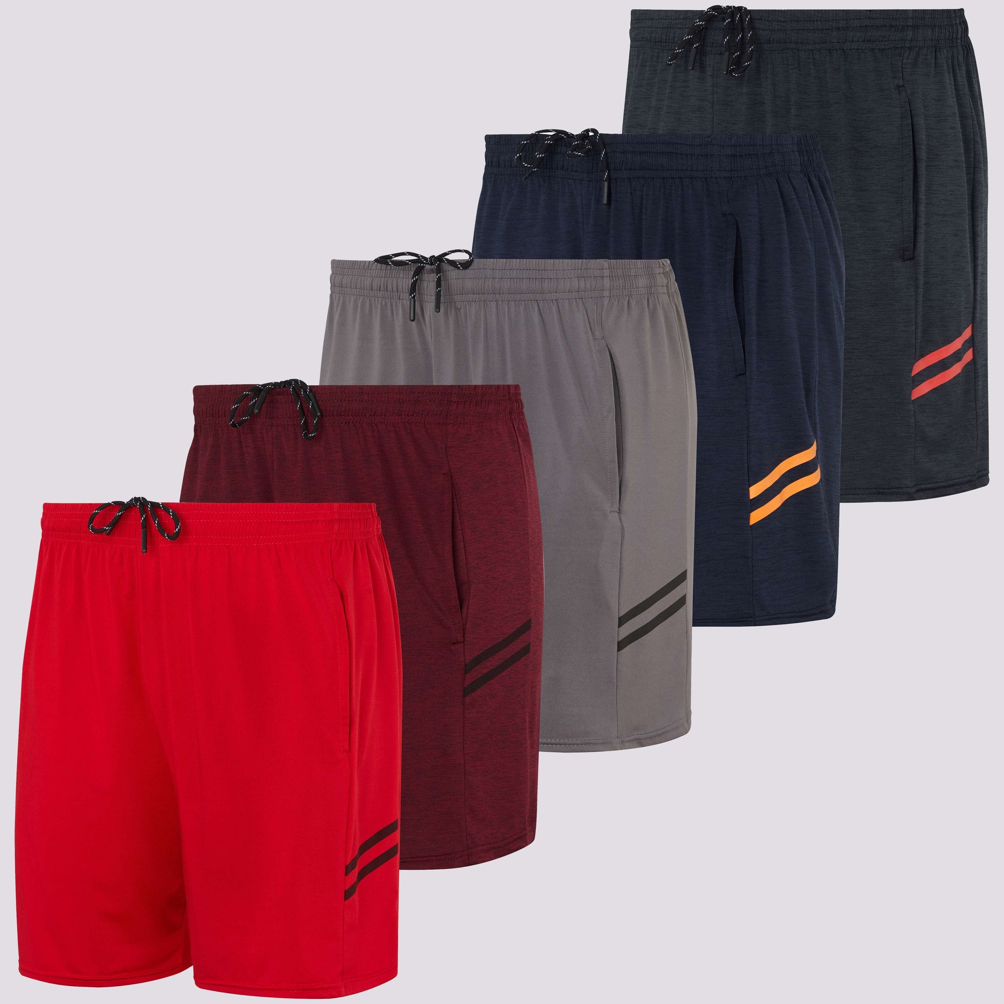 5 Pack: Men's Running Workout Shorts (Available in Big & Tall) D8T681