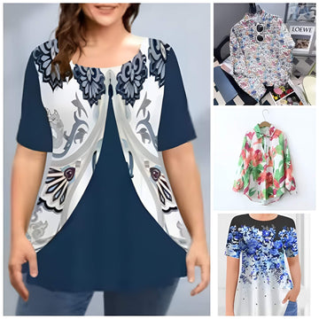 Pack of 4 Trendy Summer T-Shirts for Women – Floral & Graphic Prints | Breathable, Stylish, and Comfortable - 1037