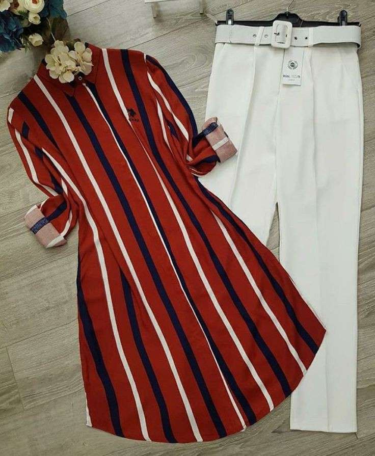 Chic Pack of 2 Women's Casual Summer Suit Set – Premium Stitched Kurti & Trousers | 50% Off Summer Sale | Item No. 986495