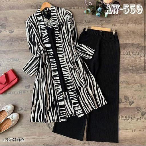 Chic Pack of 2 Women's Casual Summer Suit Set – Premium Stitched Kurti & Trousers | 50% Off Summer Sale | Item No. 986495