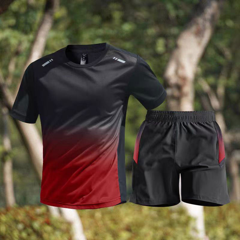 Buy 1 Get 1 Free Men's Summer Set Casual Sports Suit Tracksuit - Short Sleeves T-Shirt  879