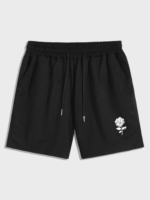 Mens Summer Shorts + T-Shirt Set - SS35 - Black Black