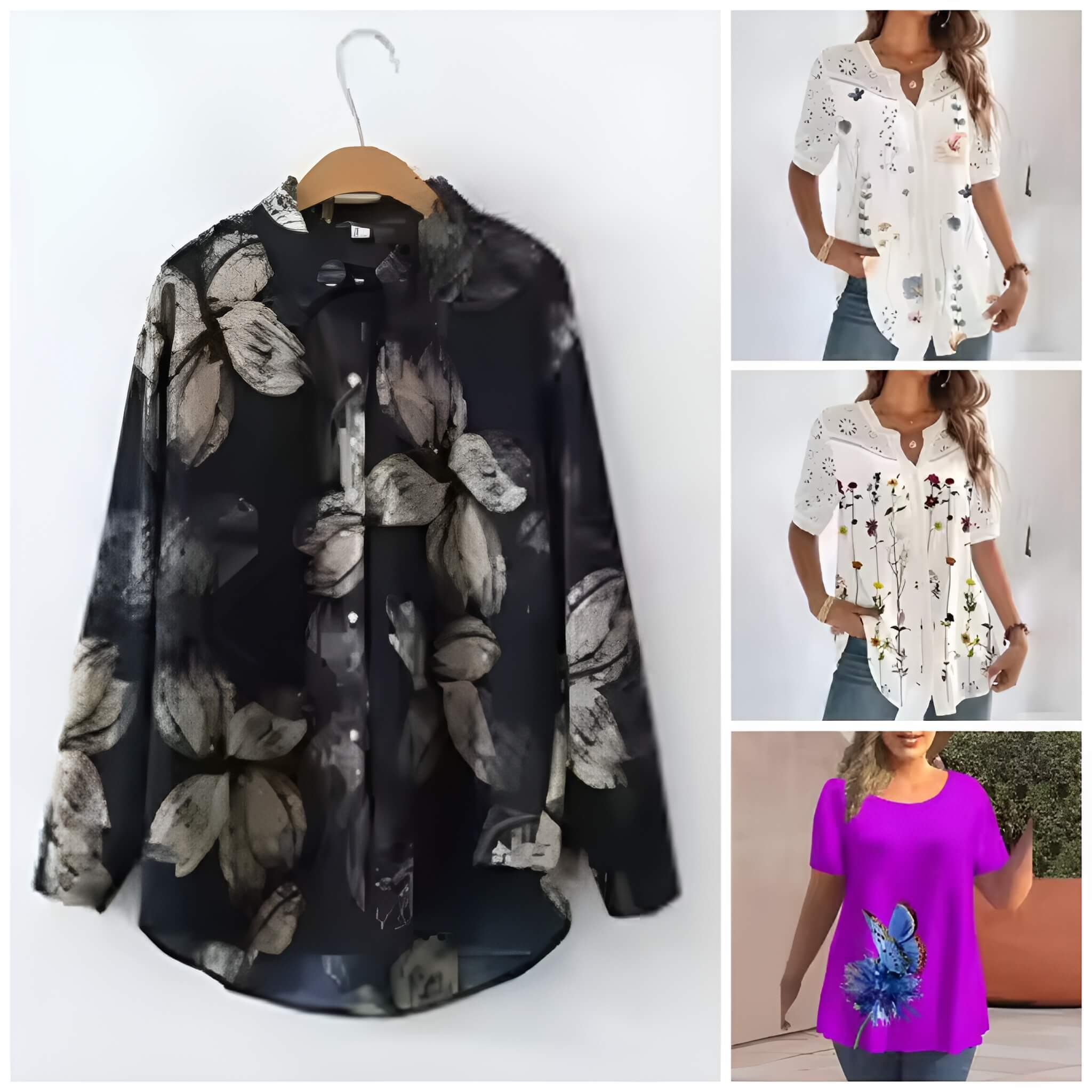 Pack of 4 Trendy Summer T-Shirts for Women – Floral & Graphic Prints | Breathable, Stylish, and Comfortable - 1029