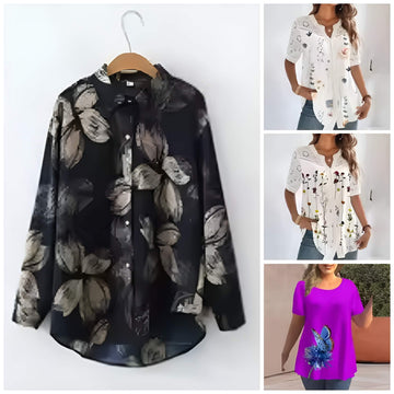 Pack of 4 Trendy Summer T-Shirts for Women – Floral & Graphic Prints | Breathable, Stylish, and Comfortable - 1029