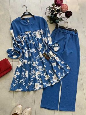 Chic Pack of 2 Women's Casual Summer Suit Set – Premium Stitched Kurti & Trousers | 50% Off Summer Sale | Item No. 986488