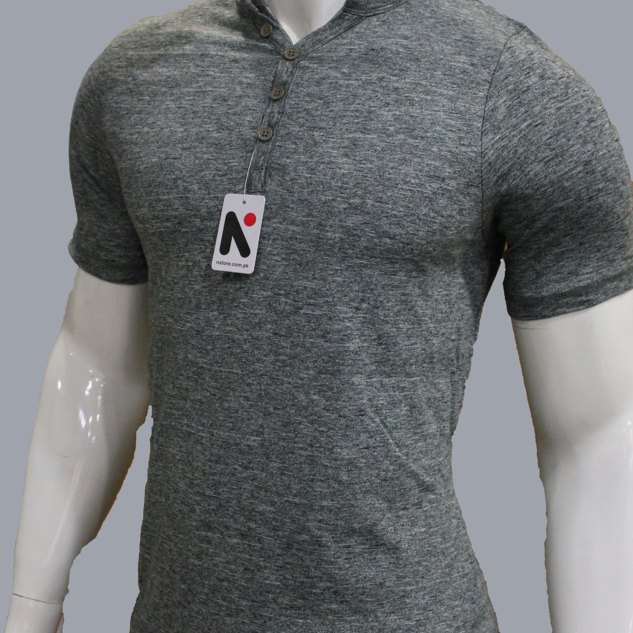 Men's Summer Smoky Green Henley T-Shirts
