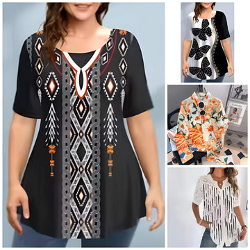 Pack of 4 Trendy Summer T-Shirts for Women – Floral & Graphic Prints | Breathable, Stylish, and Comfortable - 1022