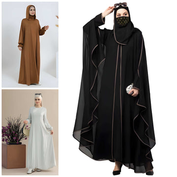 Pack of 3 Stylish Abaya l Premium Quality l All Sizes Available #1089