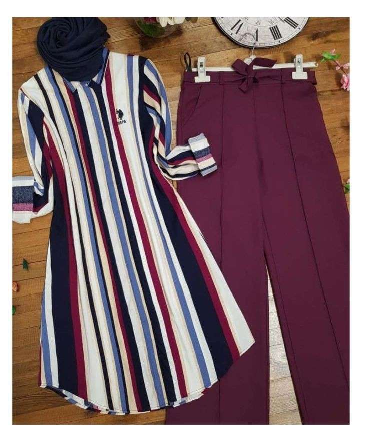 Chic Pack of 2 Women's Casual Summer Suit Set – Premium Stitched Kurti & Trousers | 50% Off Summer Sale | Item No. 986491