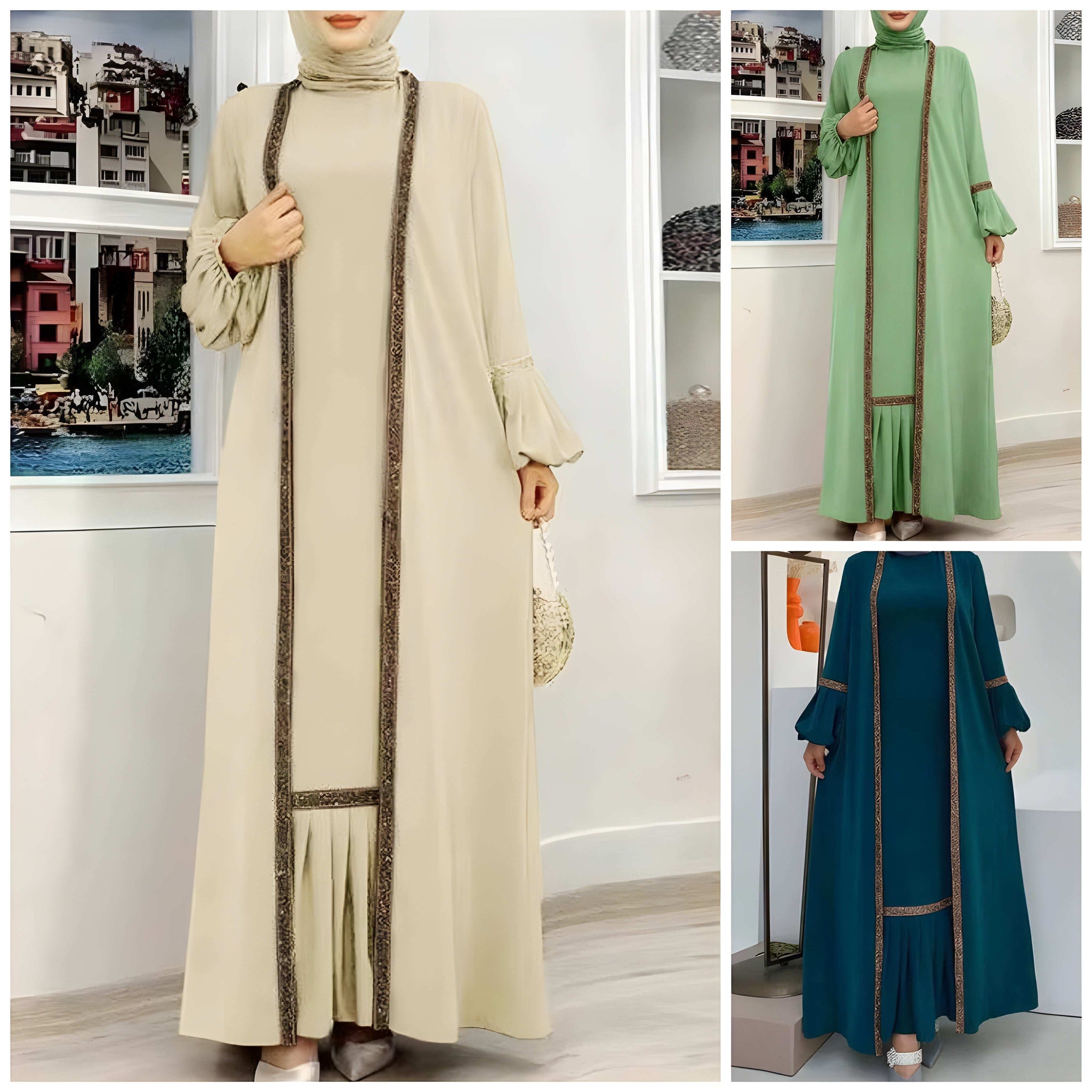 Pack of 3 Stylish Abaya l Premium Quality l All Sizes Available #1090