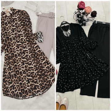 Chic Pack of 2 Women's Casual Summer Suit Set – Premium Stitched Kurti & Trousers | 50% Off Summer Sale | Item No. 986494