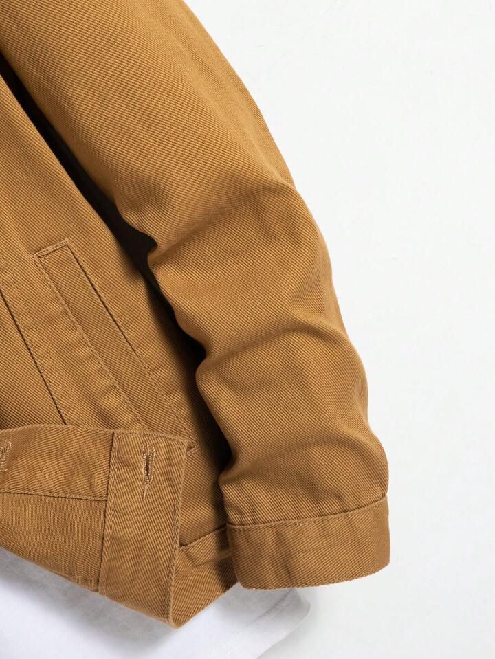 Men's Hypemode Loose Casual Long Sleeve Brown Denim Jacket