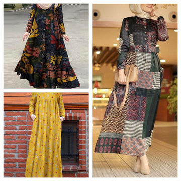 Pack of 3 Premium Georgette Abaya with Stoles All Sizes Available l Article 3283