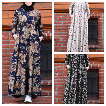 Pack of 3 Premium Georgette Abaya with Stoles All Sizes Available l Article 3282