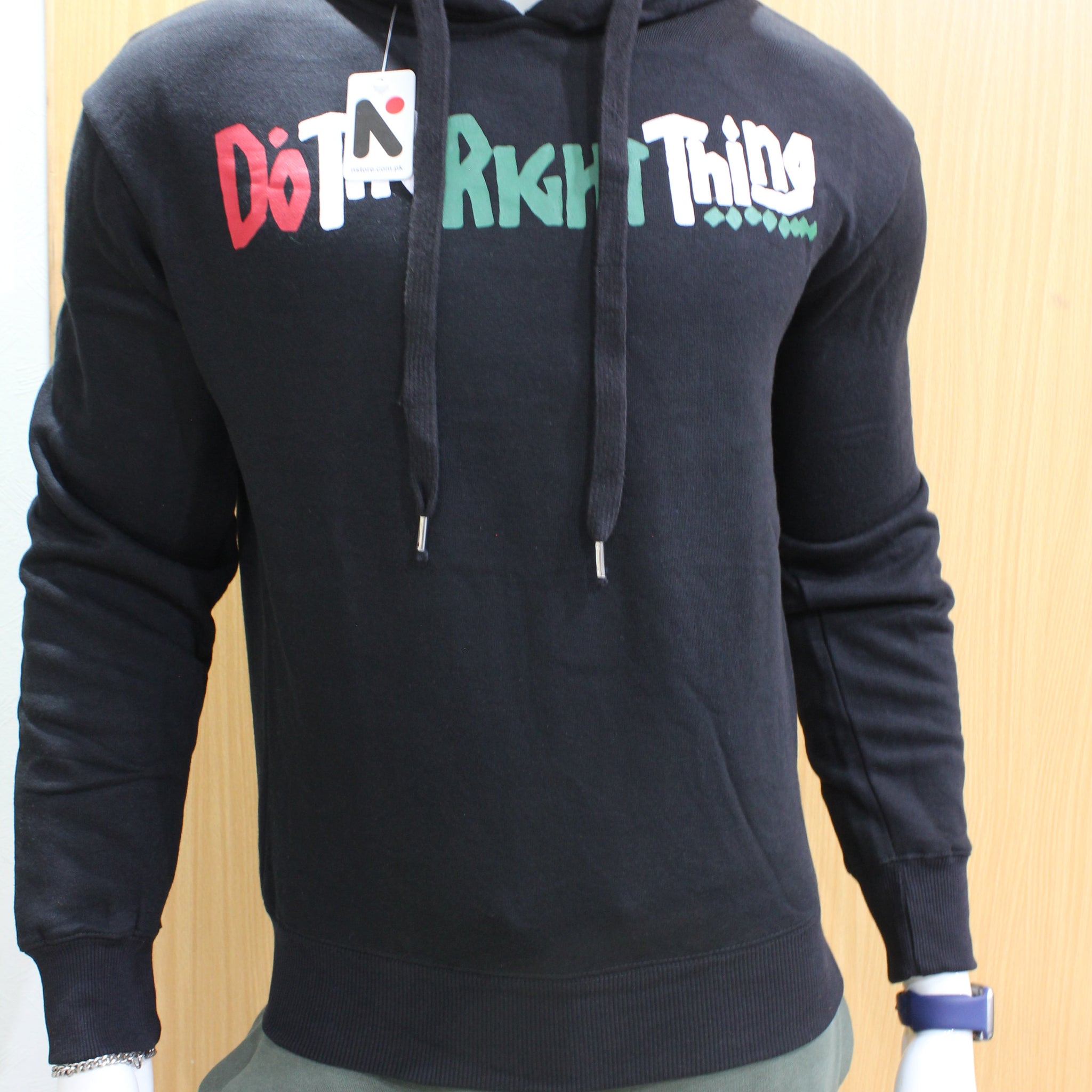 Mens (Do the Right Thing) Slogan Printed  Pullover Hoodie