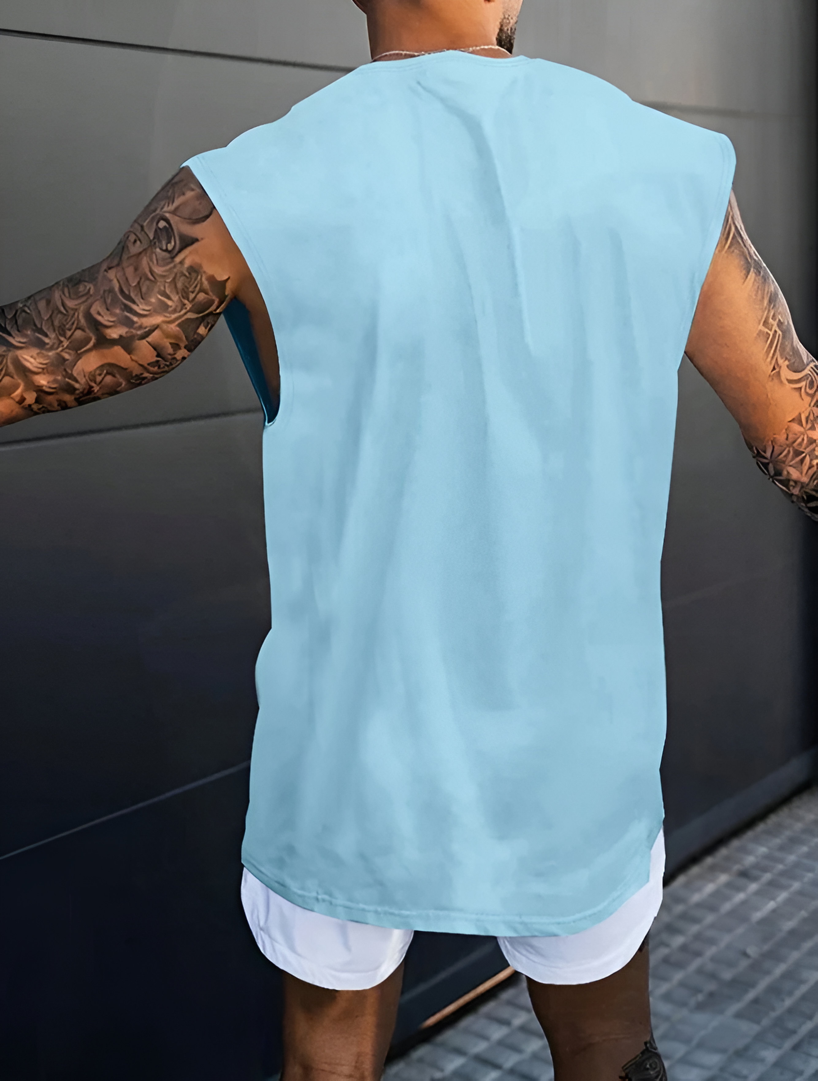 Men's New York Printed Sleeve Less Shirt.