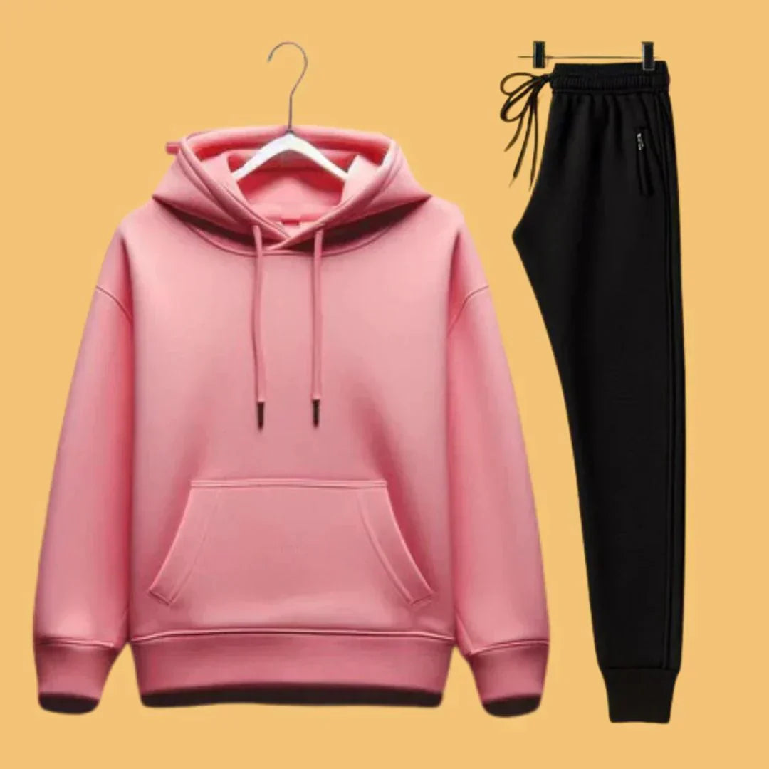 Fleece Hoodie with Trouser Set For Women’s
