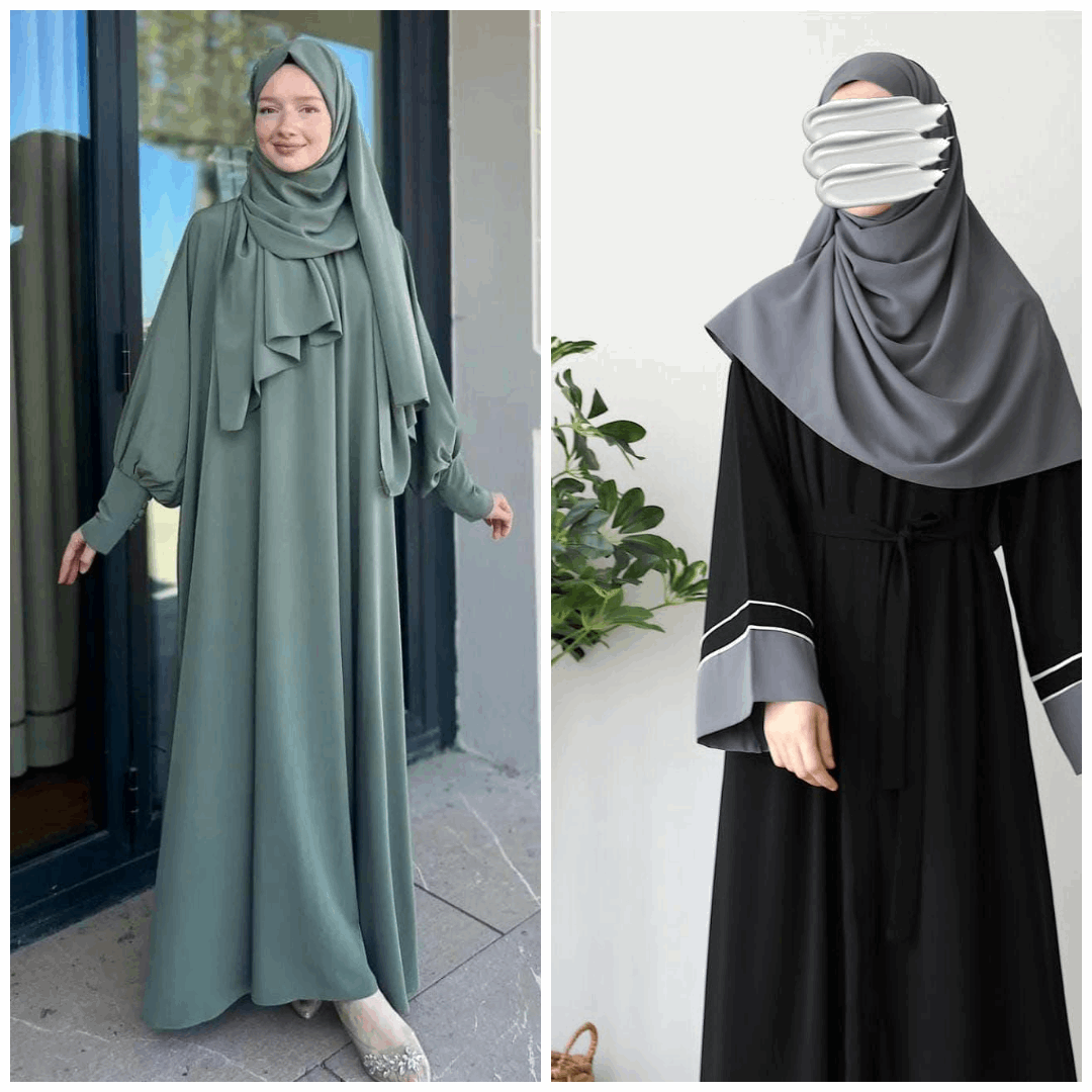 Buy 1 Get 1 FREE Premium Georgette Abaya with Stoles All Sizes Available 7623