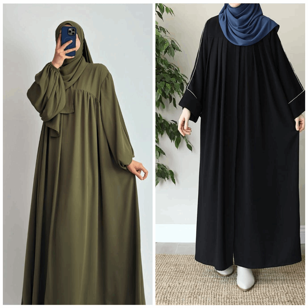 Buy 1 Get 1 FREE Premium Georgette Abaya with Stoles All Sizes Available 7696