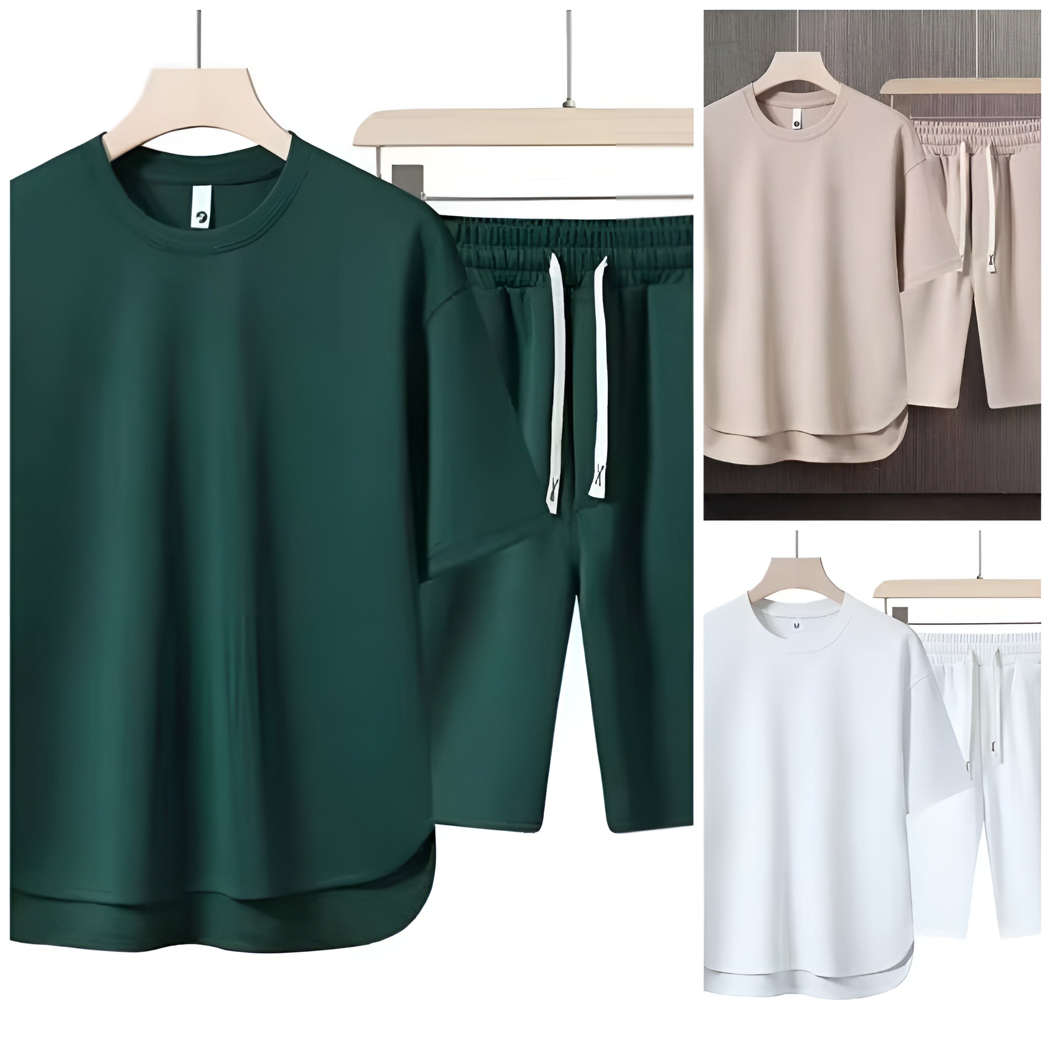 Pack of 3 Men's Summer Sports Suit Tracksuit - Short Sleeves T-Shirts 6535