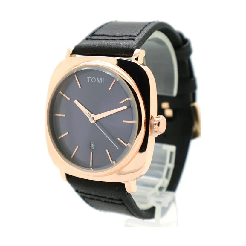Men's TOMI T-084 Watch Quartz Date Leather Strap