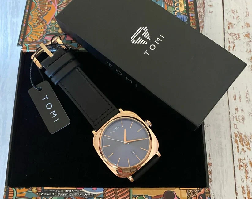 Men's TOMI T-084 Watch Quartz Date Leather Strap